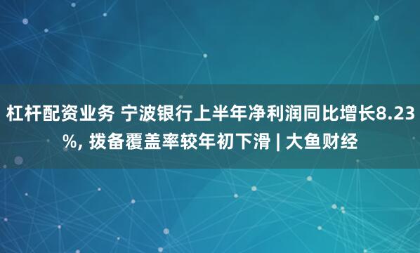 杠杆配资业务 宁波银行上半年净利润同比增长8.23%, 拨备覆盖率较年初下滑 | 大鱼财经