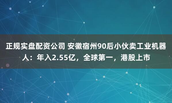 正规实盘配资公司 安徽宿州90后小伙卖工业机器人：年入2.55亿，全球第一，港股上市